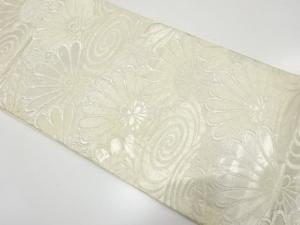 アンティーク　流水に菊模様織り出し袋帯（着用可）